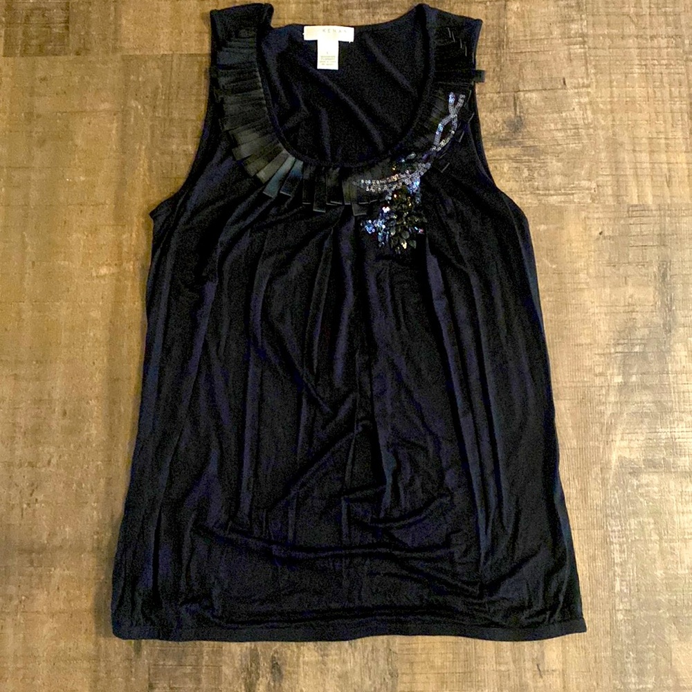 KENAR black Sleeveless Top Size L